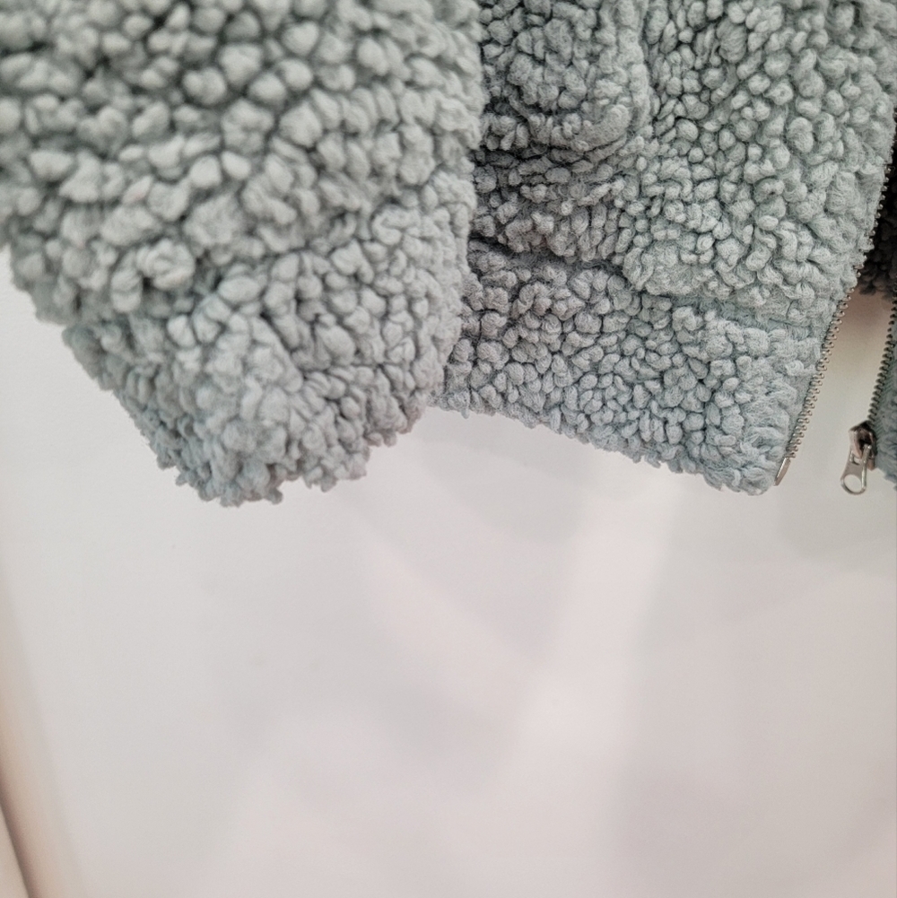 Wild Fable Teddy Sherpa Faux Fur Jacket Blue Haze XS/S Oversized - Picture 7 of 10